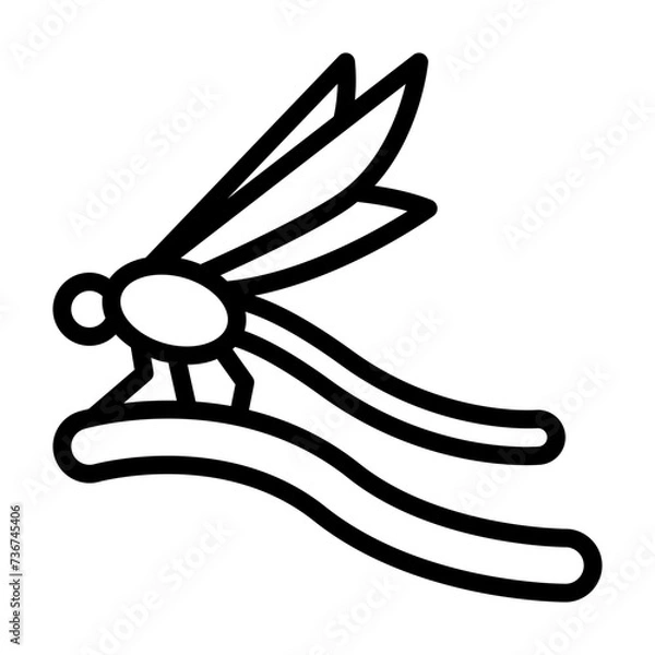 Fototapeta dragonfly line icon