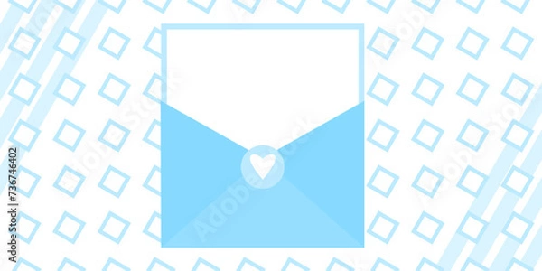 Obraz Vector Abstract Background with Blue Love Envelope Card