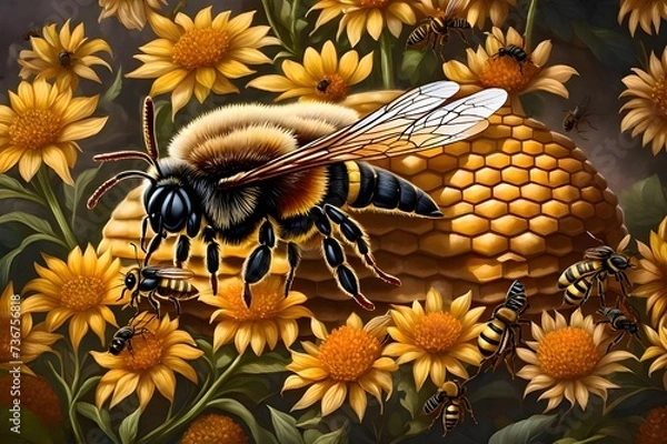 Obraz bee on a flower