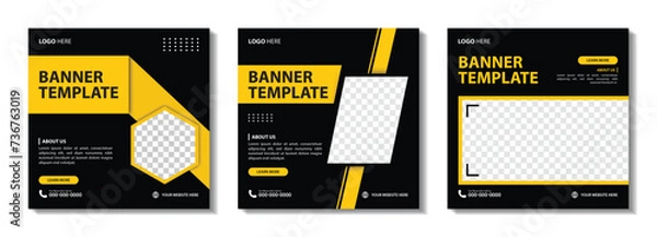 Fototapeta business square banner template for internet ads and social media post design. Editable square social media post design for Ads. square banner template design