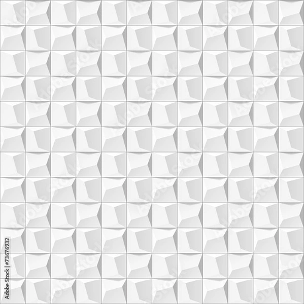 Obraz Abstract  white geometric background. Seamless texture 3d panel
