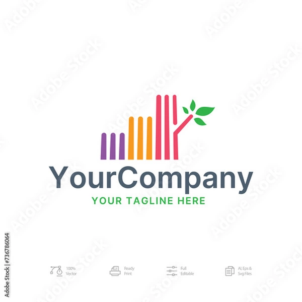 Obraz Playful Tree Factory Logo Template