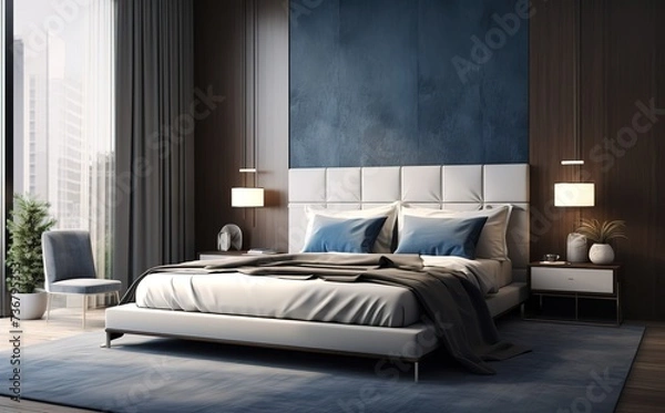 Fototapeta ideas for arranging bedrooms and rooms, simple bedroom lamps, minimalist but still giving the impression of being clean and elegant