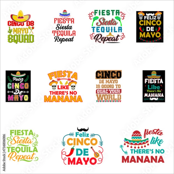 Obraz Cinco de Mayo t-shirt design Bundle