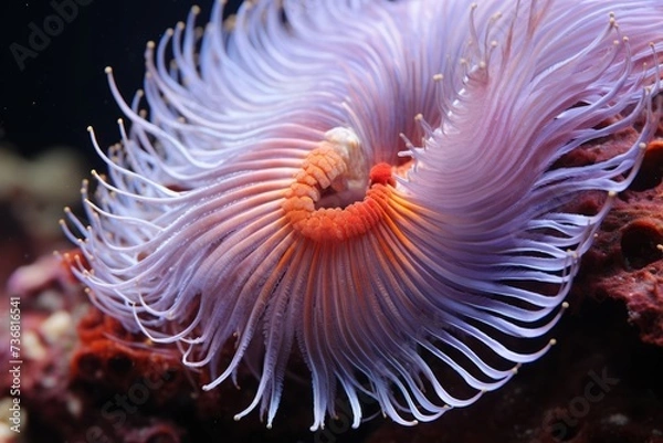 Obraz A close-up of a graceful feather duster worm