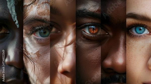Fototapeta Craft an imaginative portrayal of diverse skin tones celebrating the beauty of human differences and the harmony they create