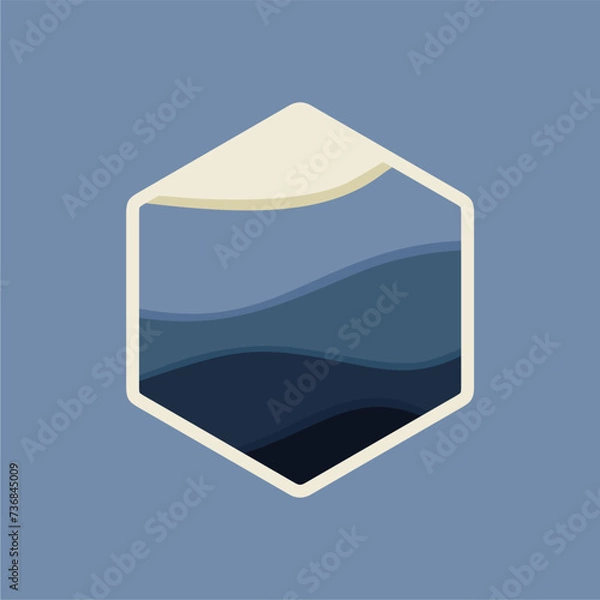 Obraz Hexagon logo design template. Colorful abstract vector icon.