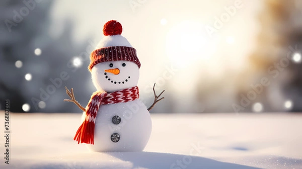 Obraz Happy moments with Christmas snowman