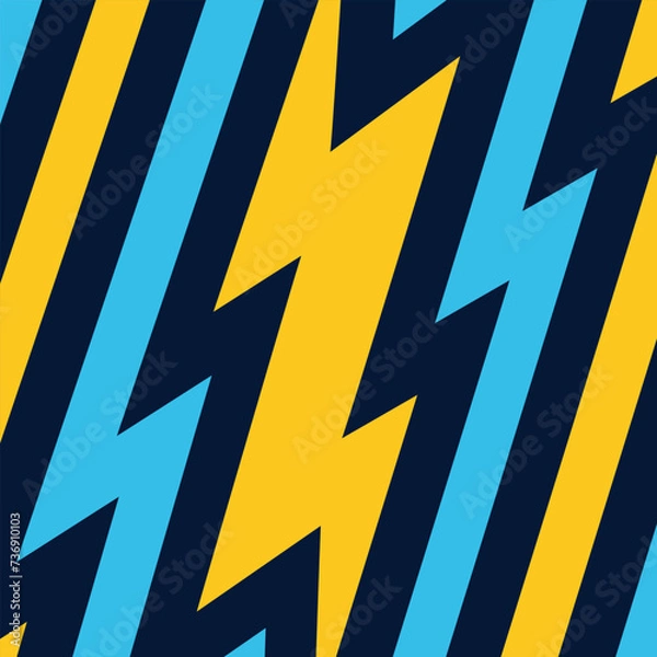 Obraz Abstract Yellow and Blue Colour Dynamic Electric Lightning Zigzag Pattern Background