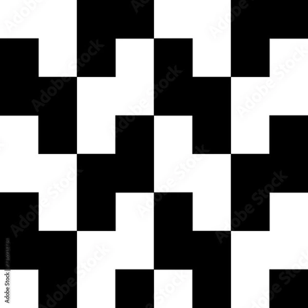 Fototapeta Geometric seamless black and white pattern