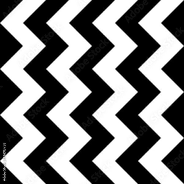 Fototapeta Geometric seamless black and white pattern