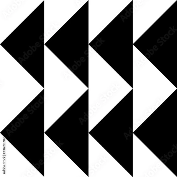 Fototapeta Geometric seamless black and white pattern