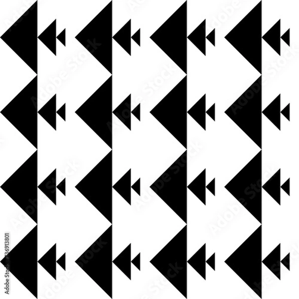 Fototapeta Geometric seamless black and white pattern