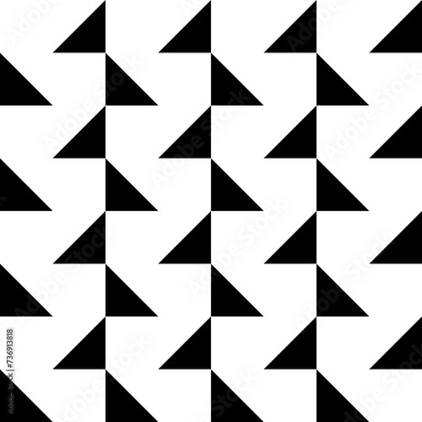 Fototapeta Geometric seamless black and white pattern