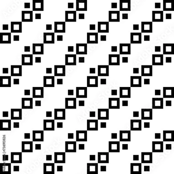 Fototapeta Geometric seamless black and white pattern