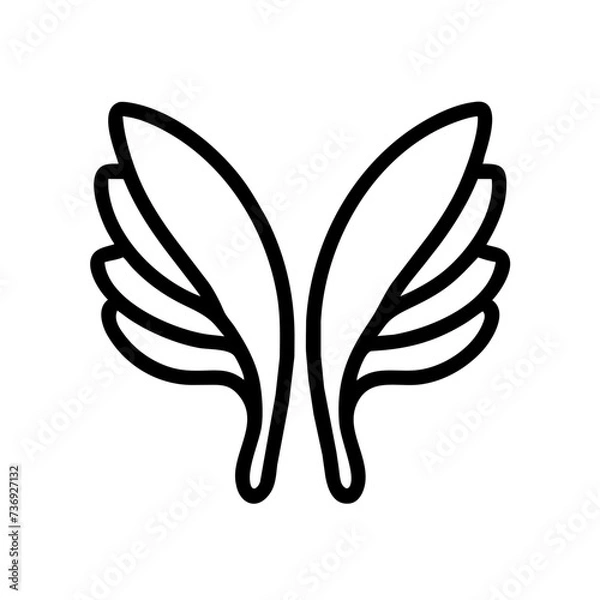 Obraz Wings Icon, symbolizing freedom, flight, and aspiration. wings icon, feathers icons, feather wings icon