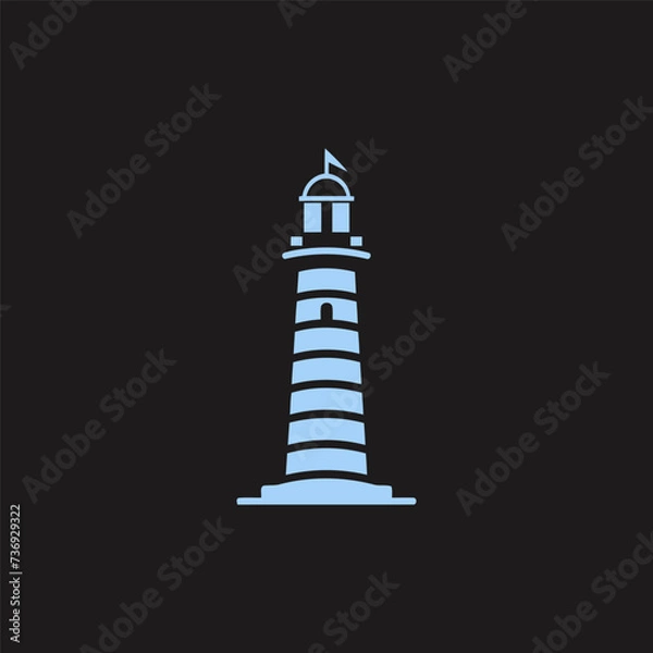 Fototapeta Lighthouse logo design vector template