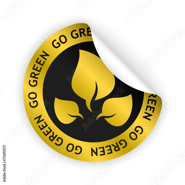 Obraz vector go green bent sticker