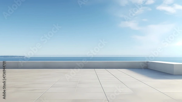 Fototapeta Empty concrete floor, universal minimalist background for presentations