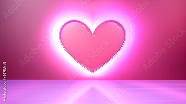 Fototapeta 3d romantic heart shape symmetrical background