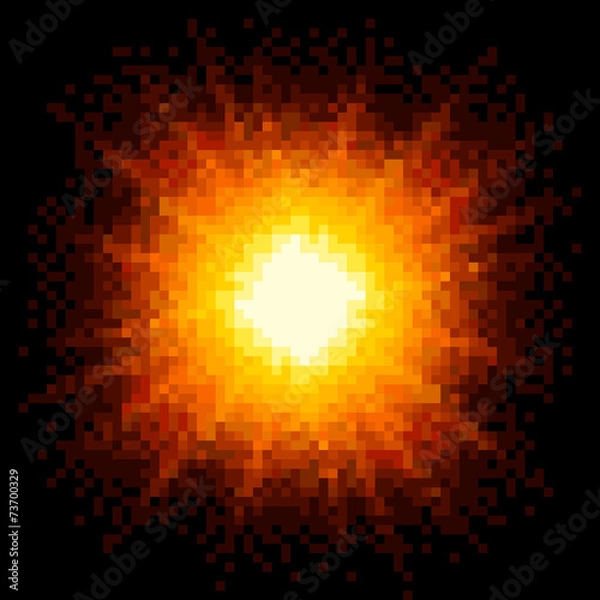 Fototapeta 8-bit Pixel Art Firey Explosion. EPS8 Vector