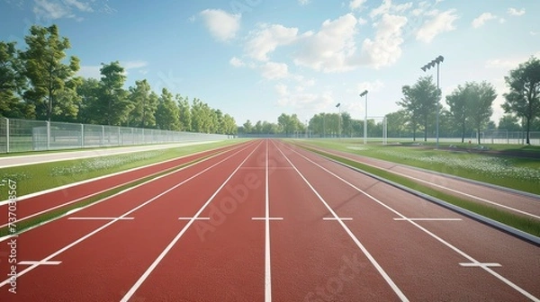Fototapeta Running track lane. Generative AI