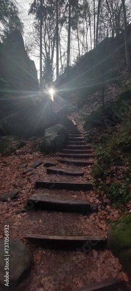 Obraz Sonne über Bergstieg