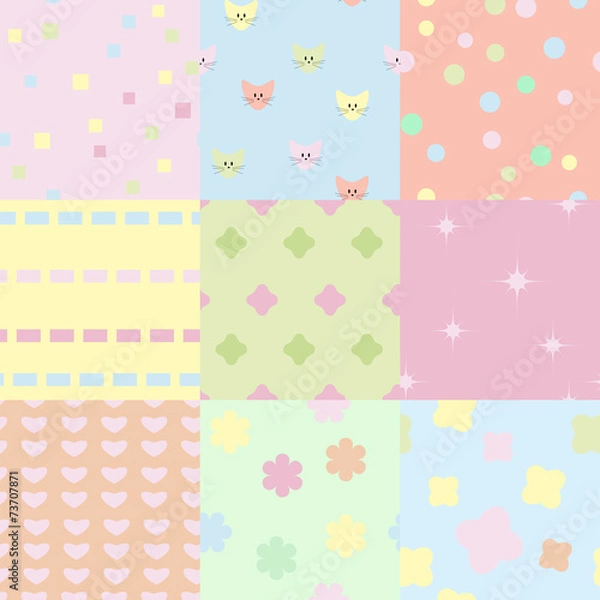 Fototapeta Seamless pattern set