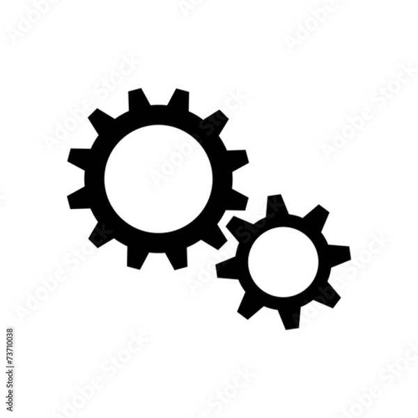 Fototapeta Two black gear wheels