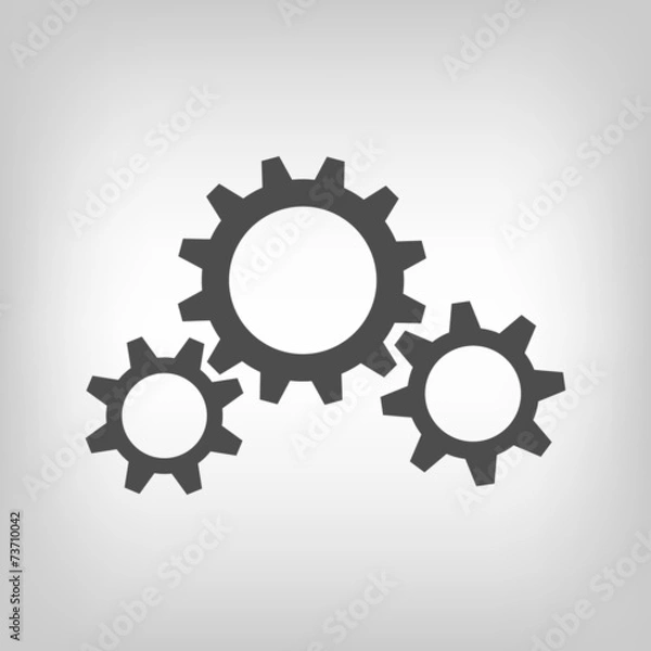 Obraz Three grey gear wheels
