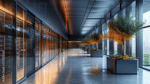 Fototapeta interior of a station or data center