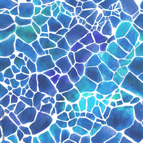 Fototapeta Blue Abstract Mosaic Tiles Pattern