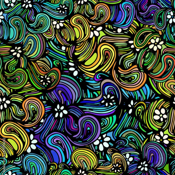 Fototapeta Illustrations with abstract sea waves