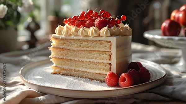 Obraz white cake with berries