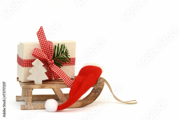 Obraz Geschenk auf Schlitten