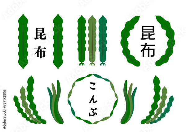 Obraz 昆布のイラスト素材セット
