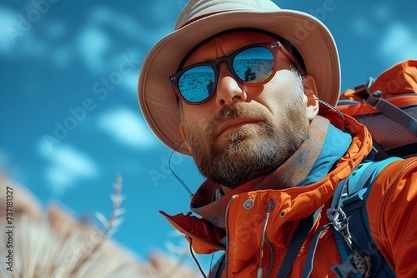 Obraz person with binoculars