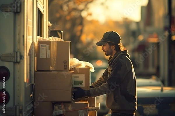 Obraz worker in warehouse