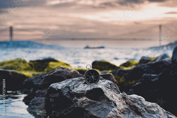 Obraz Compass, navigational compass, travel compass, lost compass,