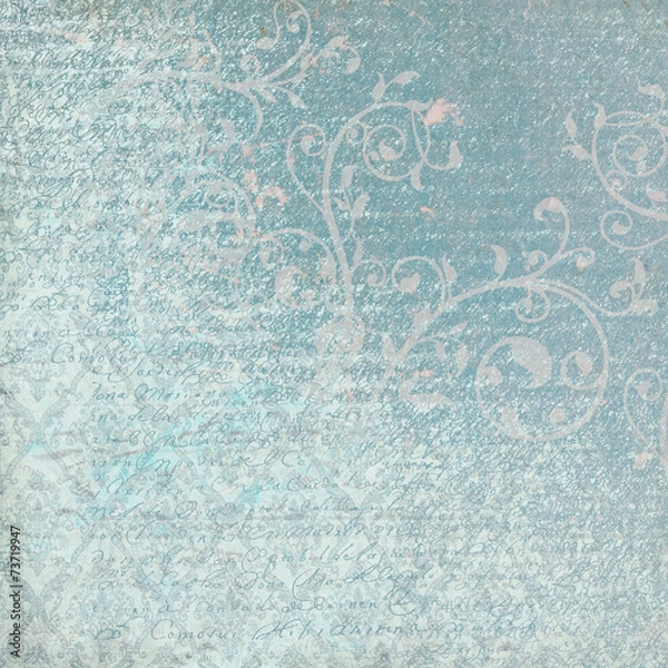 Obraz Vintage Background. Mint Blue Background. Abstract Background