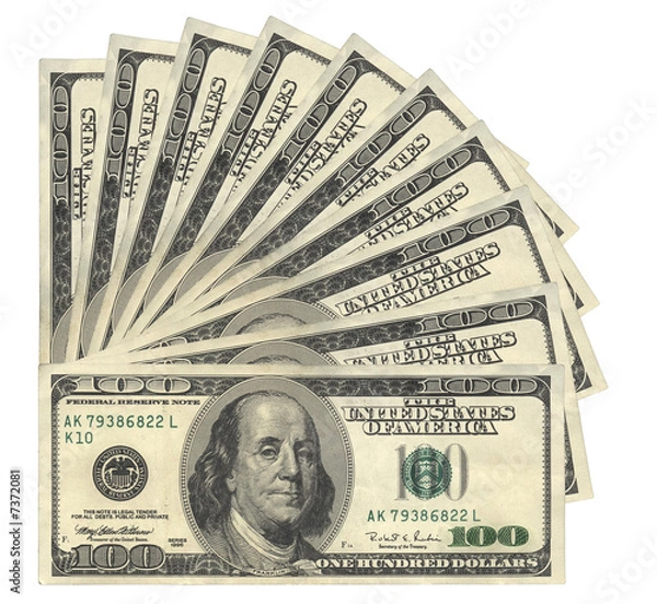 Obraz 100 USD banknotes, isolated