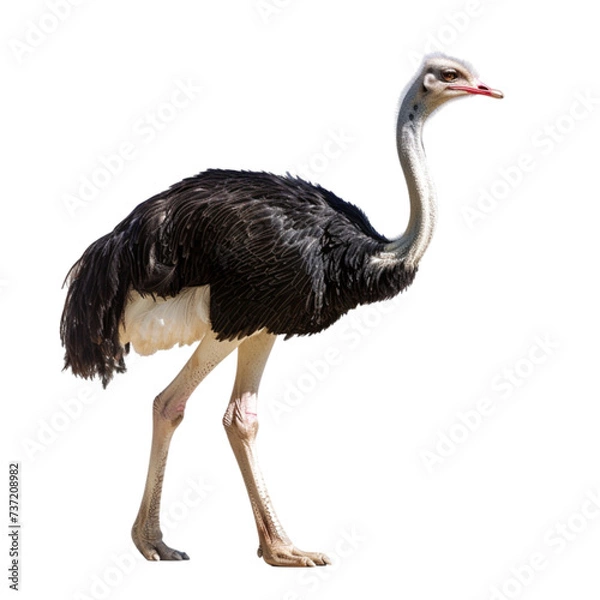 Fototapeta ostrich isolated on a white background with clipping path.