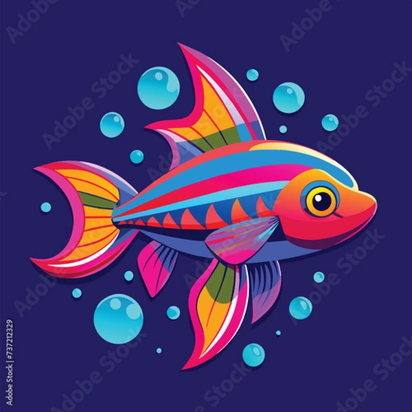 Obraz Neon Tetras cute pet vector EPS
