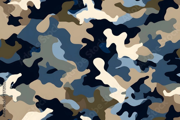 Fototapeta Camouflage seamless pattern, military fabric background texture