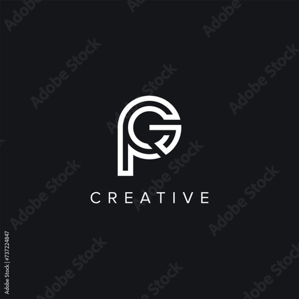 Fototapeta Alphabet Letters PG GP Creative Logo Initial Based Monogram Vector Icon.