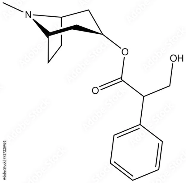 Fototapeta Atropin Arzneistoff Strukturformel Vektor