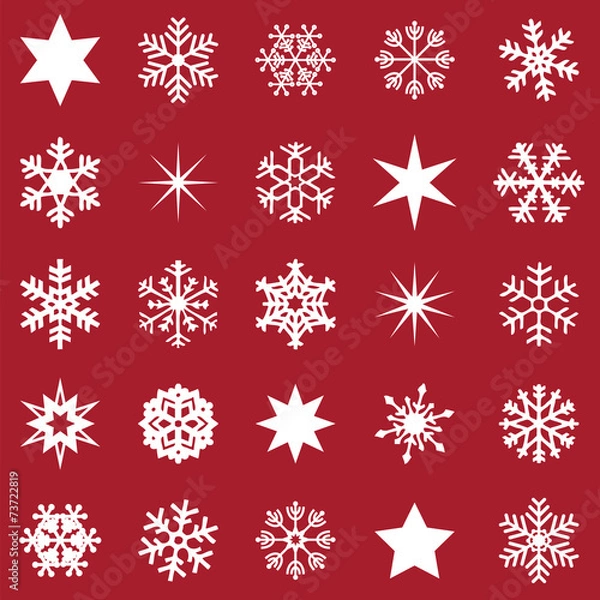 Obraz Schneesterne dunkelrot