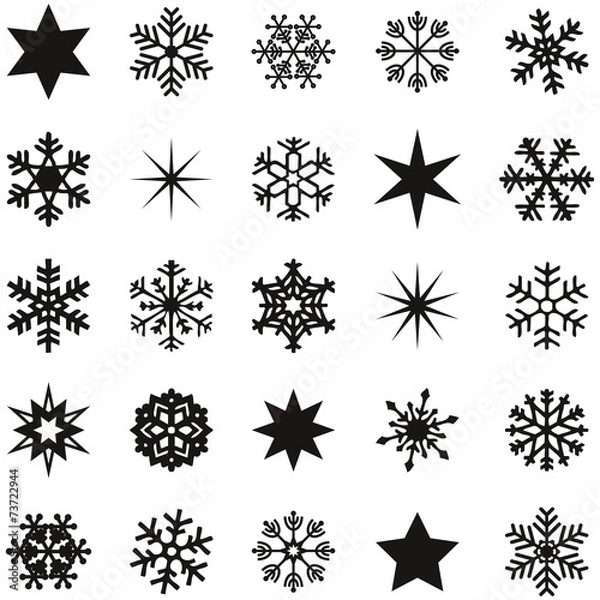 Obraz Schneesterne schwarz