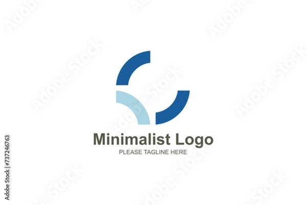 Obraz Blue minimalist logo design