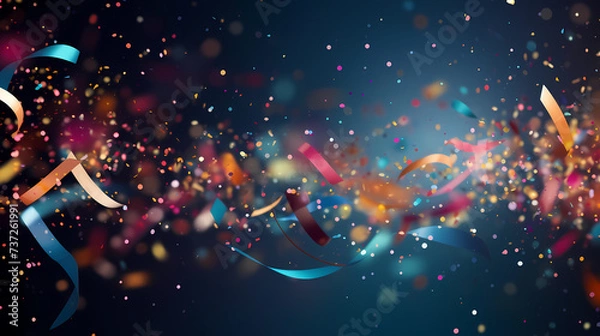 Fototapeta Confetti falling on festive background, confetti background